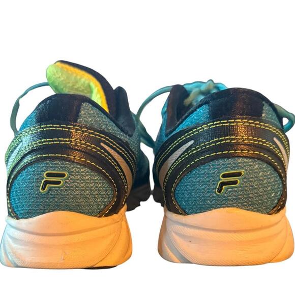 Fila DLS Foam CoolMax Running Shoes Teal Black Yellow Women’s Size 7 Sneakers - Picture 6 of 8